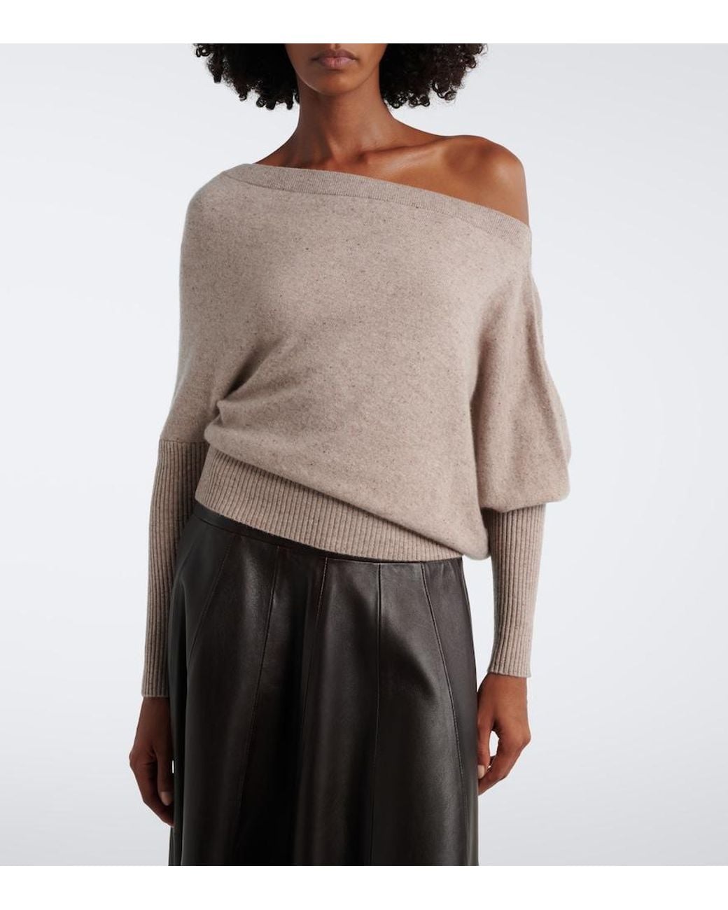 Altuzarra Natural Paxi Asymmetric Cashmere Sweater
