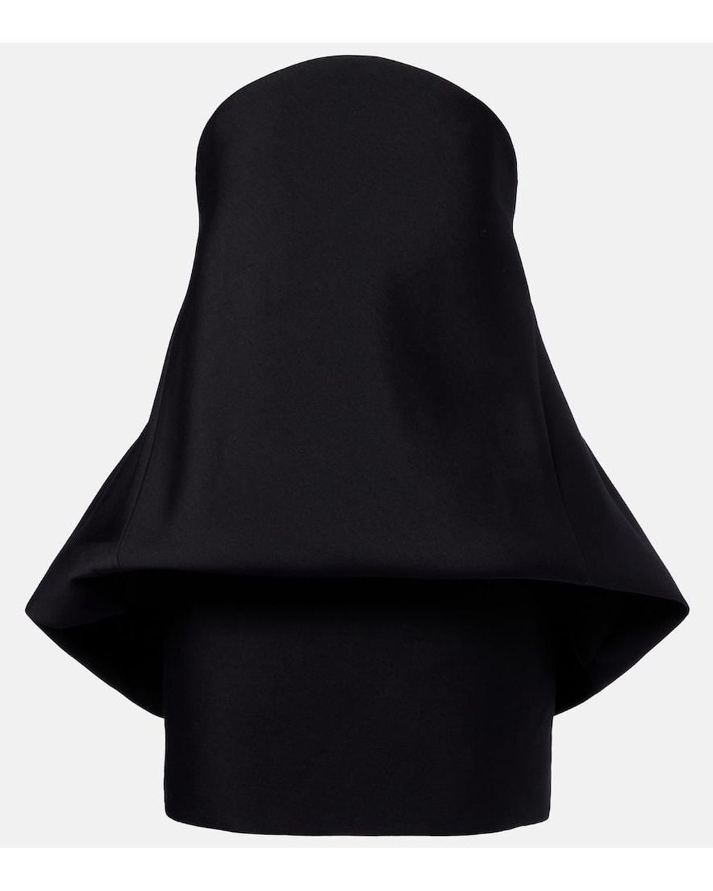 Balenciaga Black Peplum Bustier Dress
