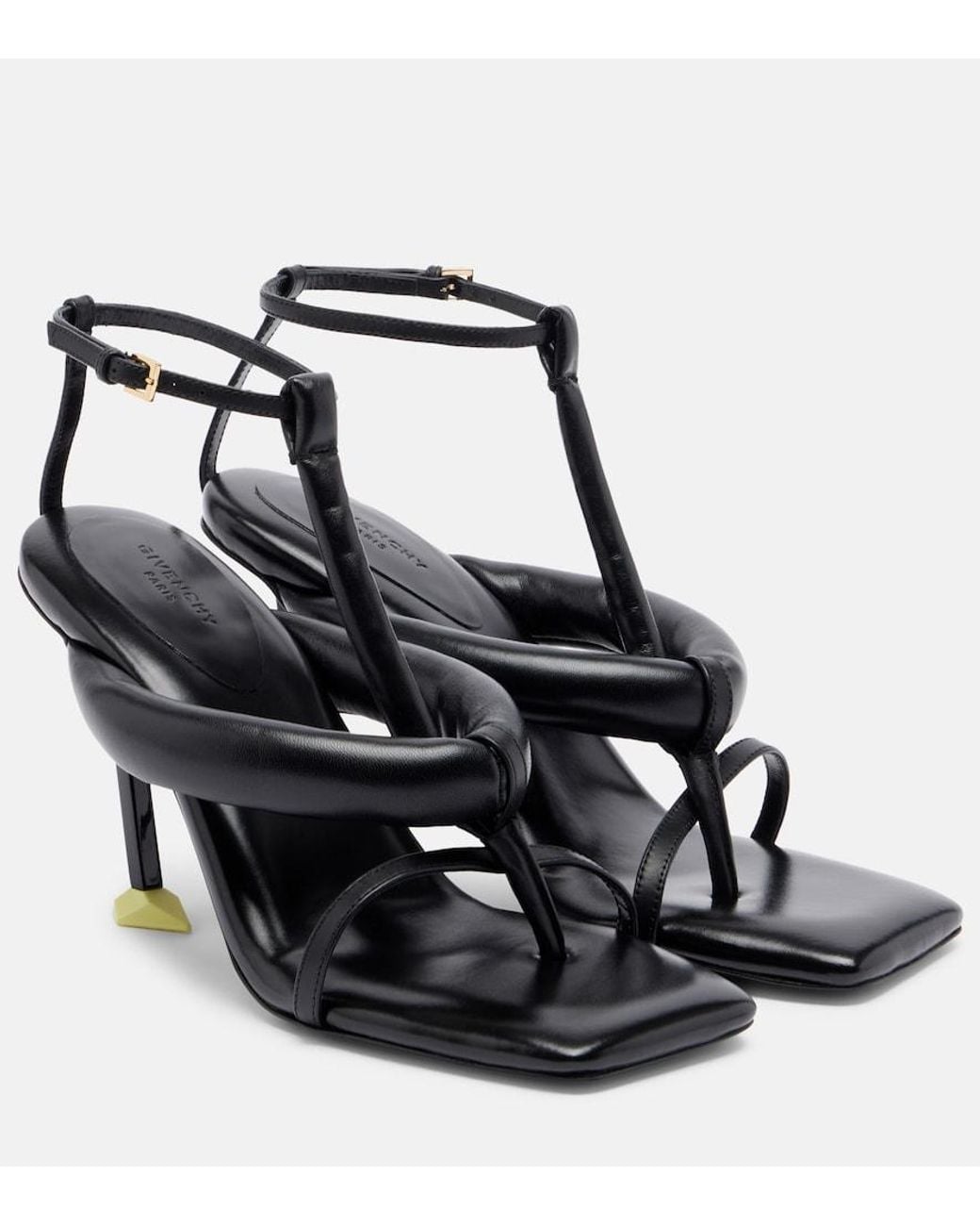Givenchy Black Boudoir Leather Thong Sandals