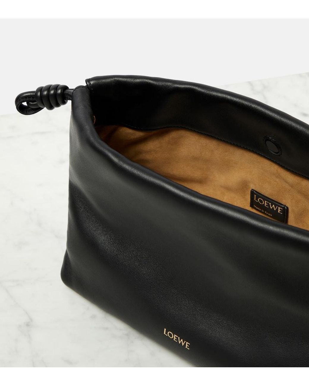 Loewe Black Flamenco Small Leather Clutch