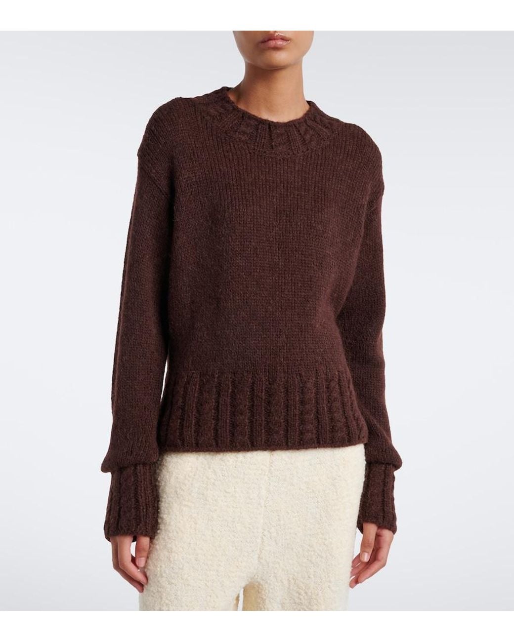 Moncler Brown Alpaca And Wool-Blend Sweater