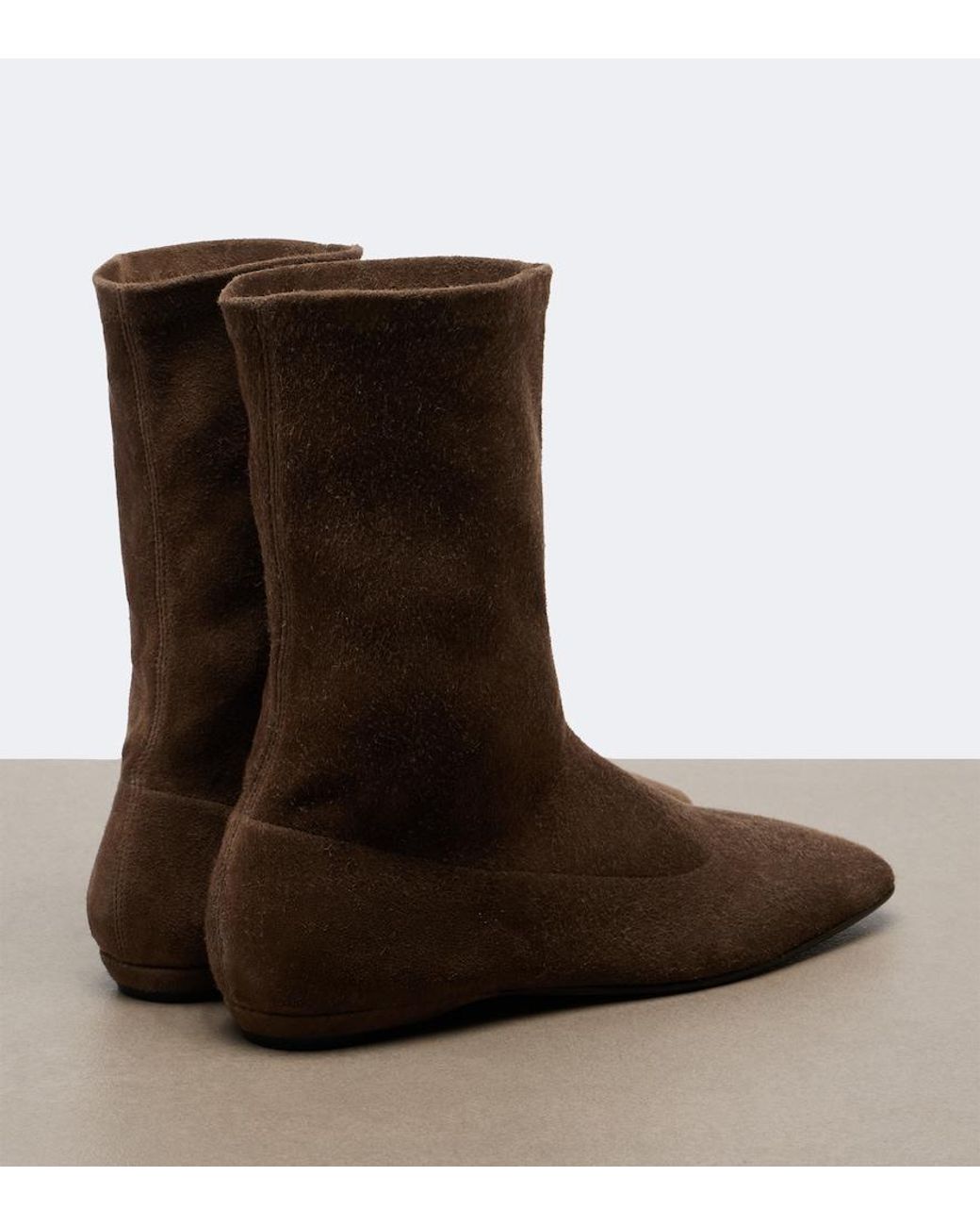 The Row Brown Cindy Suede Ankle Boots