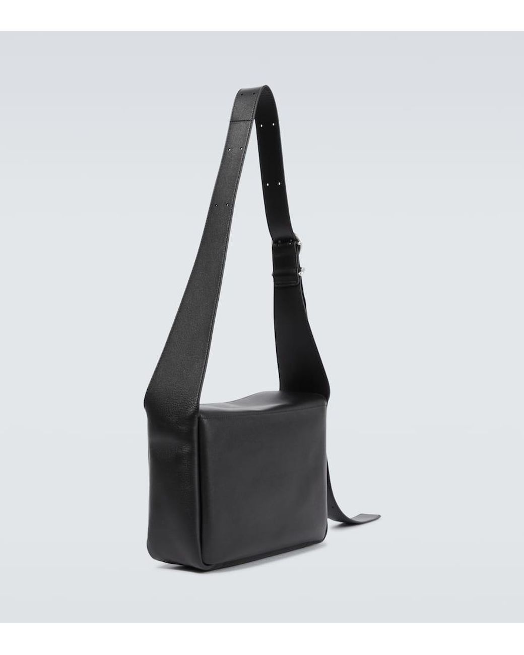 Jil Sander Flap Leather Messenger Bag in Black for Men | Lyst