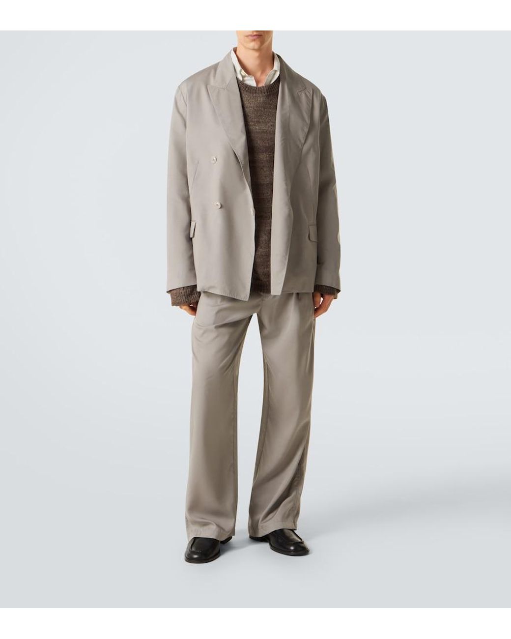 Our Legacy Gray Halt Double-Breasted Blazer for men