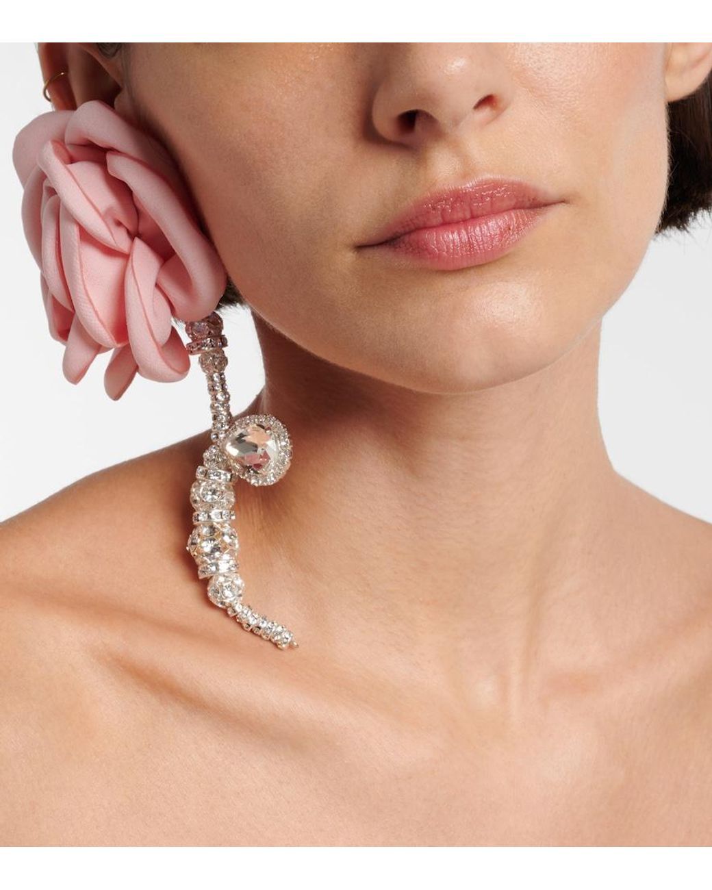 Magda Butrym Pink Embellished-Plated Single Earring