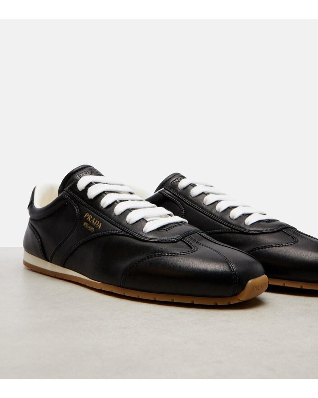 Prada Black Leather Sneakers