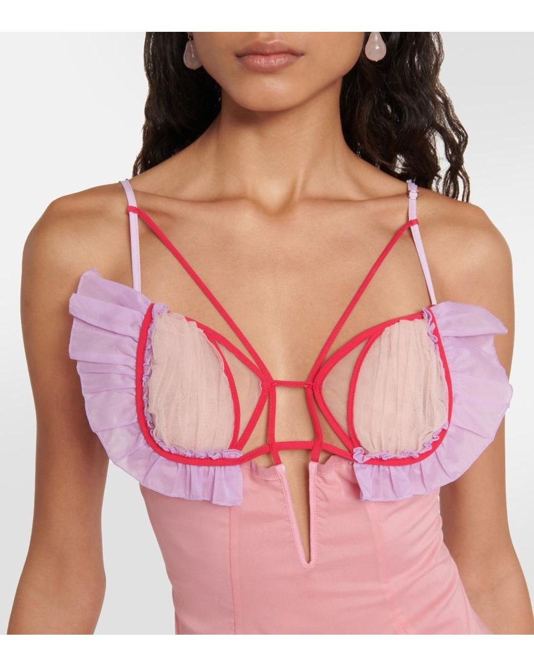 Nensi Dojaka Pink Silk-blend Minidress