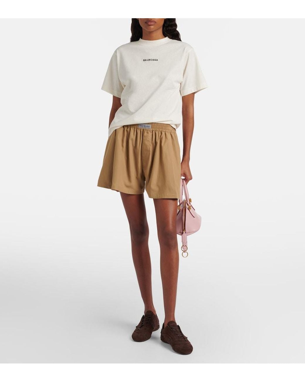 Balenciaga White Besticktes T-Shirt Aus Baumwoll-Jersey