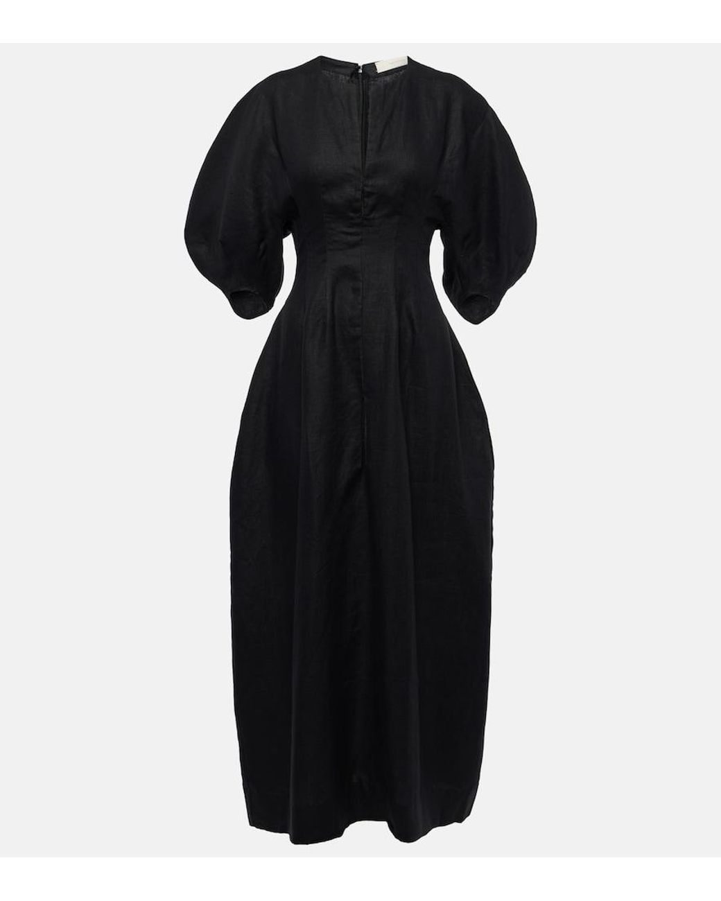 Faithfull The Brand Black Soleil Linen Maxi Dress