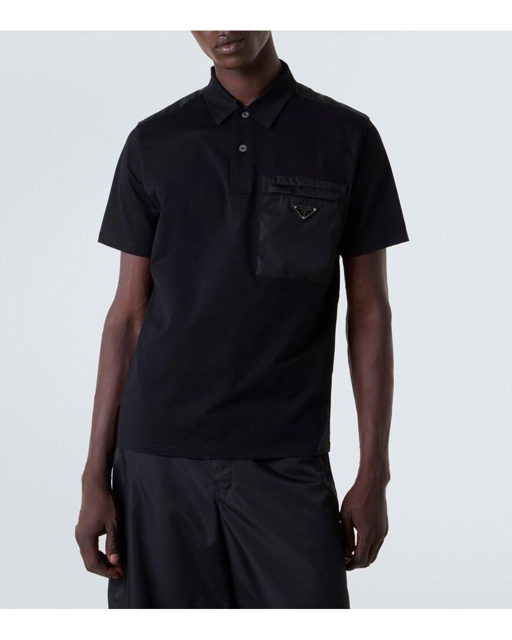 Prada Black Pocket Polo Shirt for men