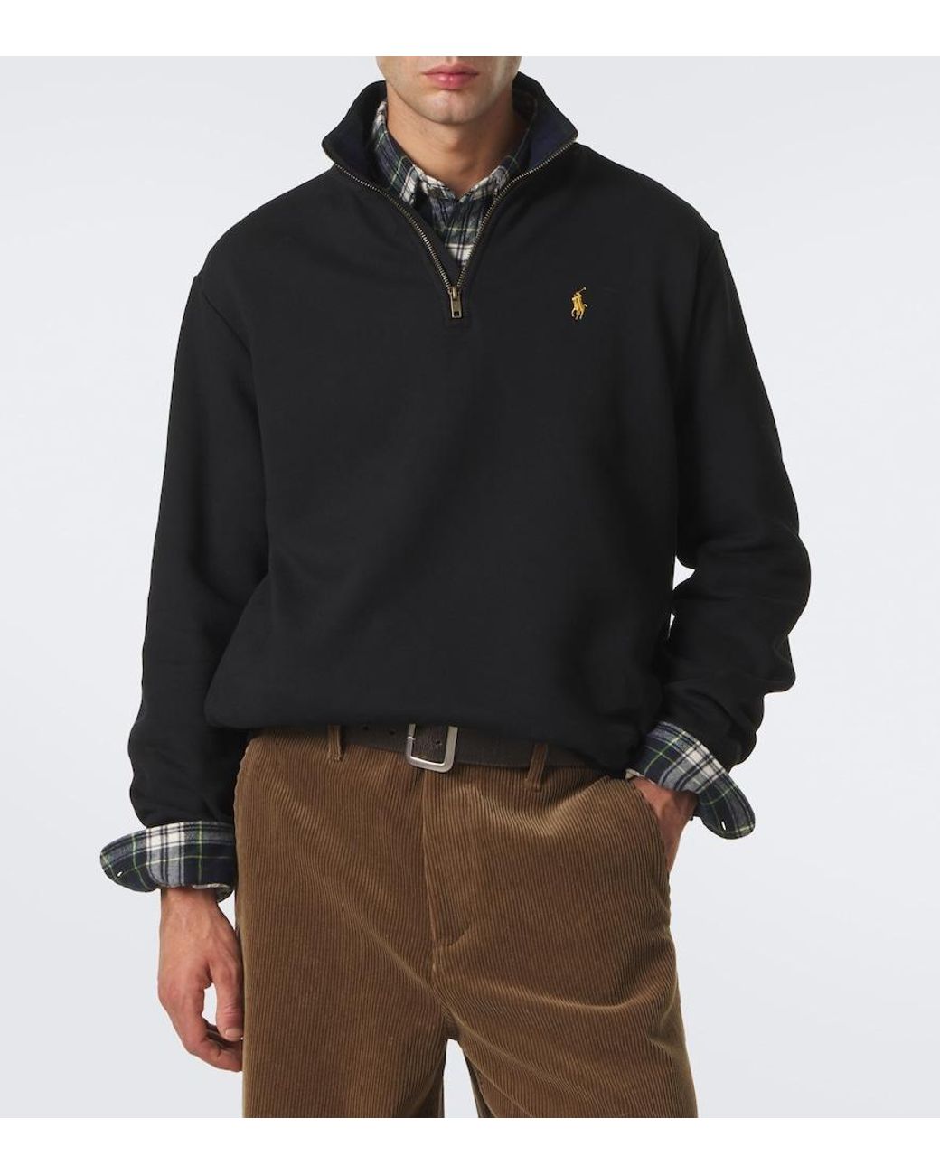 Polo Ralph Lauren Blue Cotton-Blend Half-Zip Sweater for men