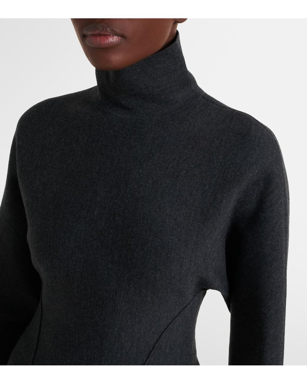 Alaïa Black Wool-Blend Turtleneck Sweater