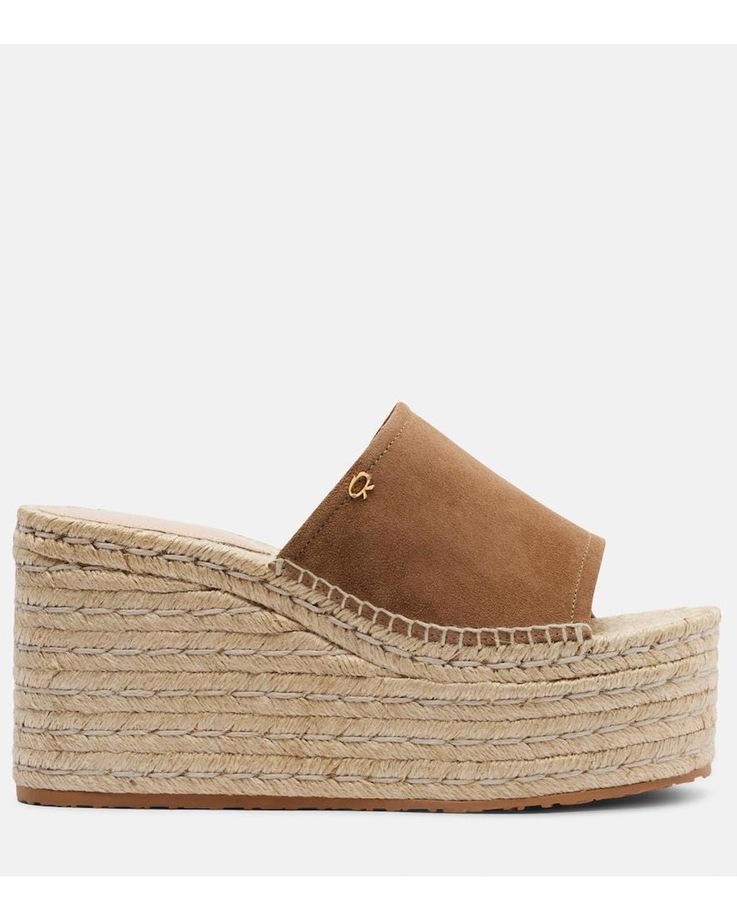 Gianvito Rossi Brown Suede Espadrille Wedges