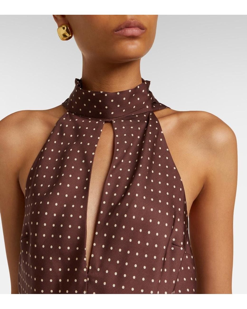 Posse Red Phoebe Polka-Dot Halterneck Top