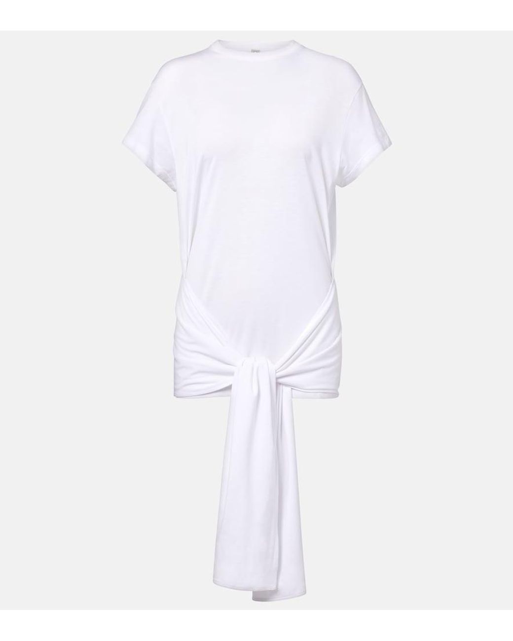 Totême White Tie-Waist Jersey Top