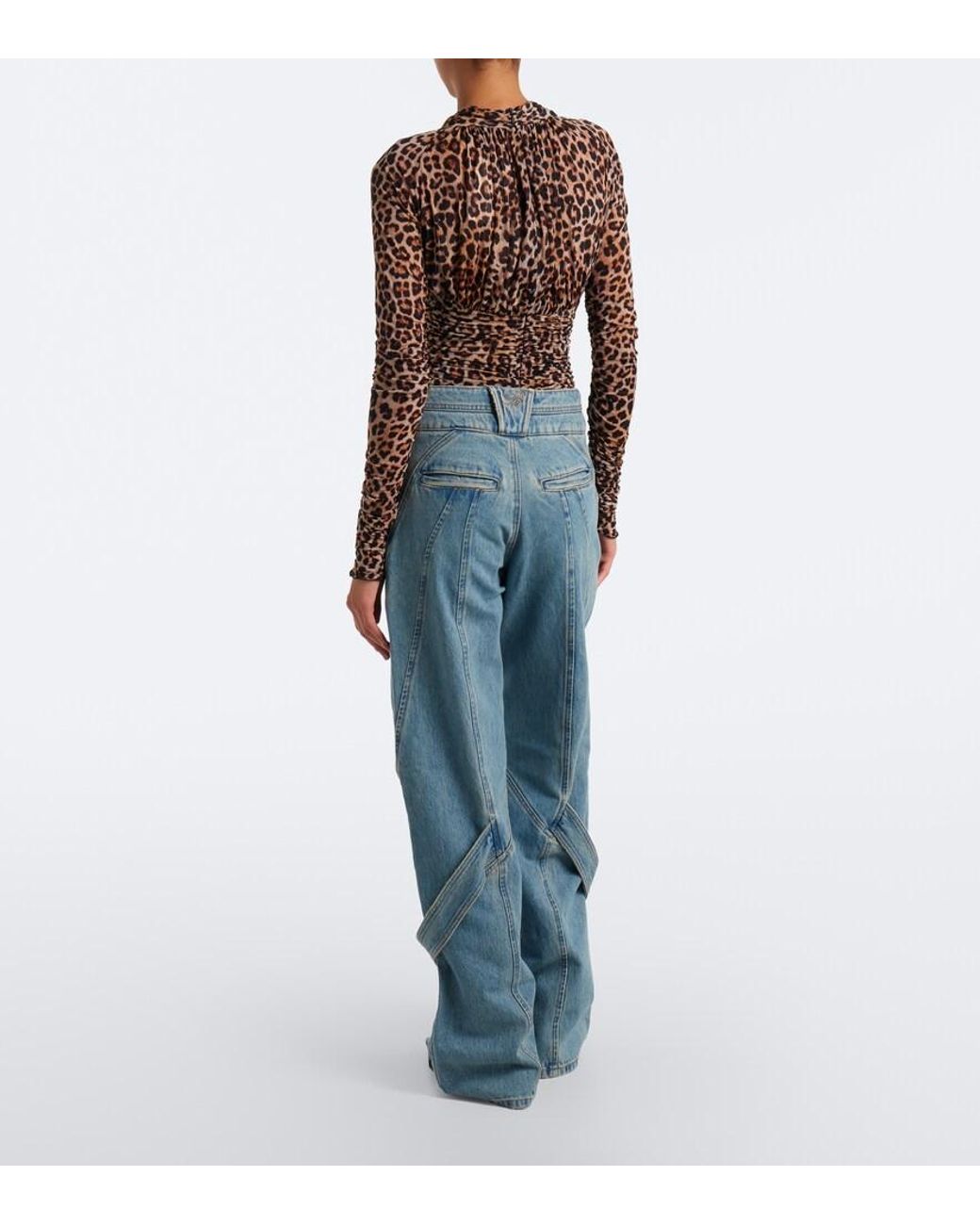 Blumarine Blue Wide-Leg Jeans