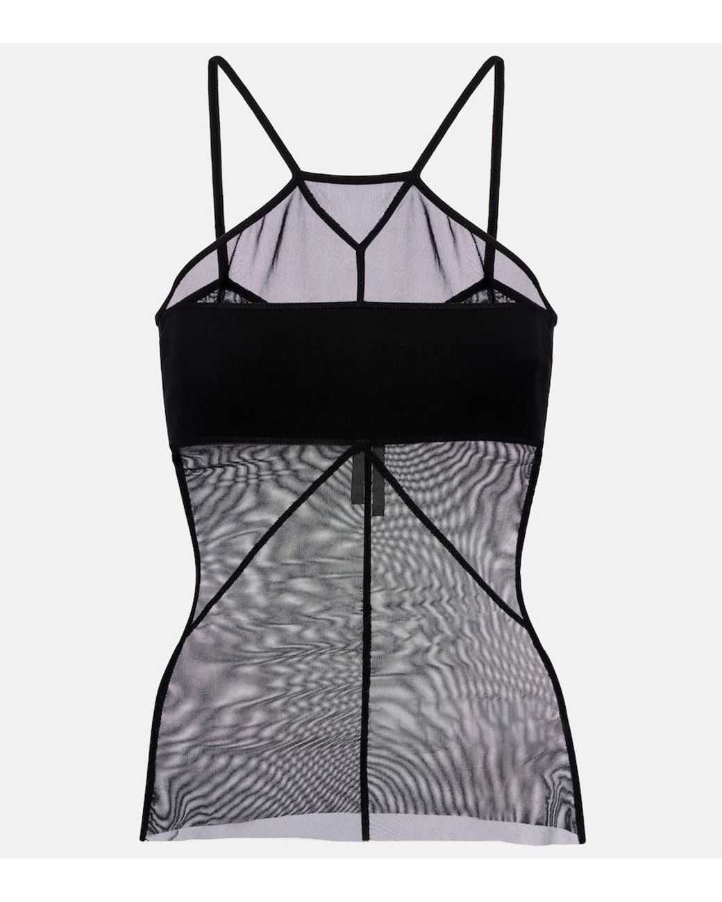 Rick Owens Black Sl Combo Semi-Sheer Top