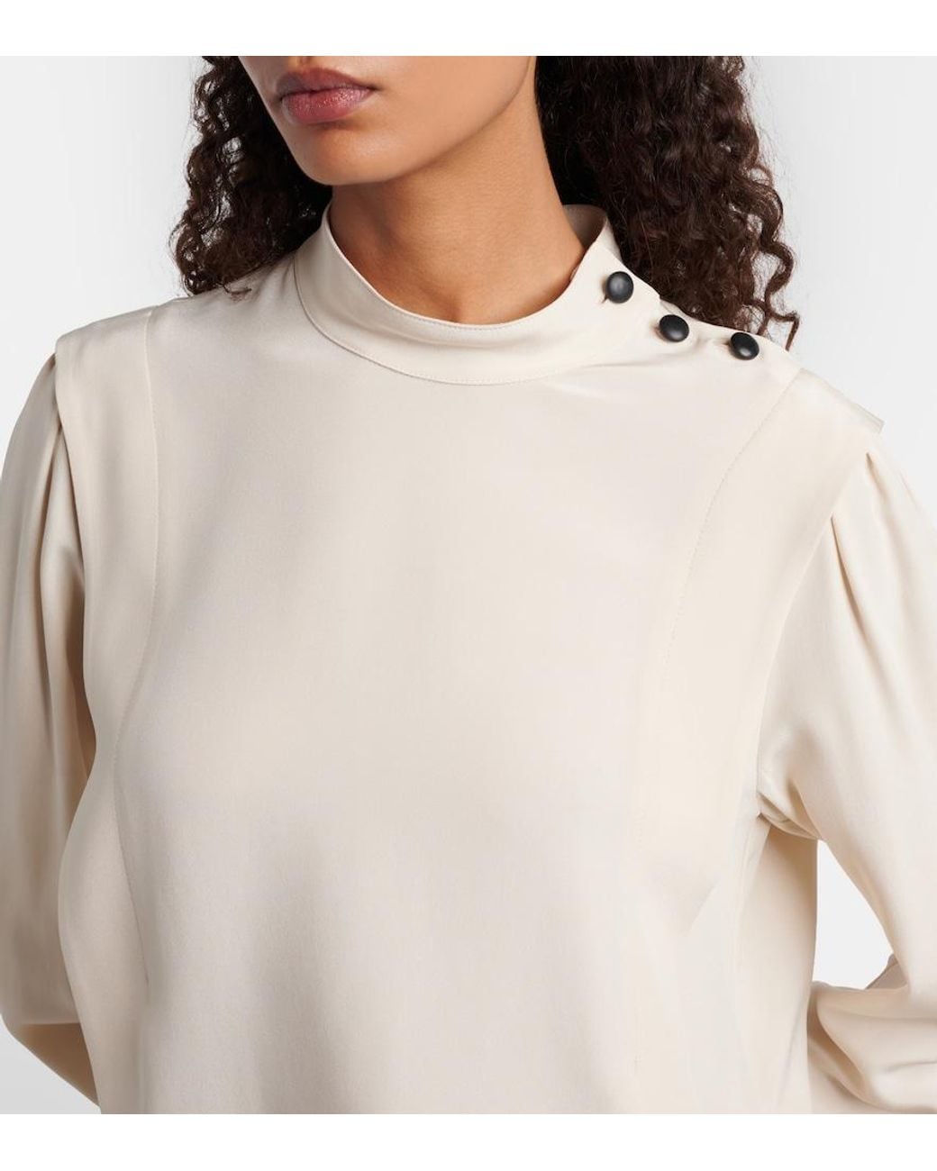 Isabel Marant White Felissa Crepe Blouse