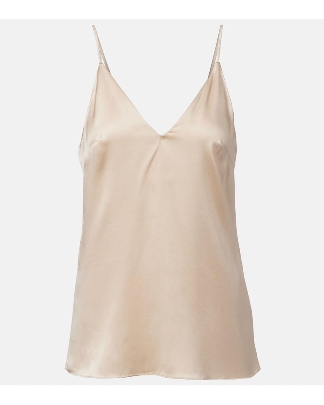 Brunello Cucinelli Natural Silk-Blend Satin Camisole