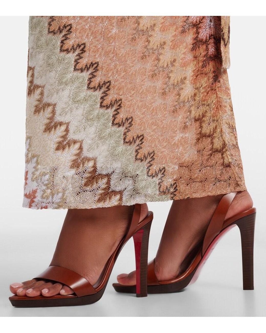 Christian Louboutin Brown Slingback-Sandalen Fanny Aus Leder