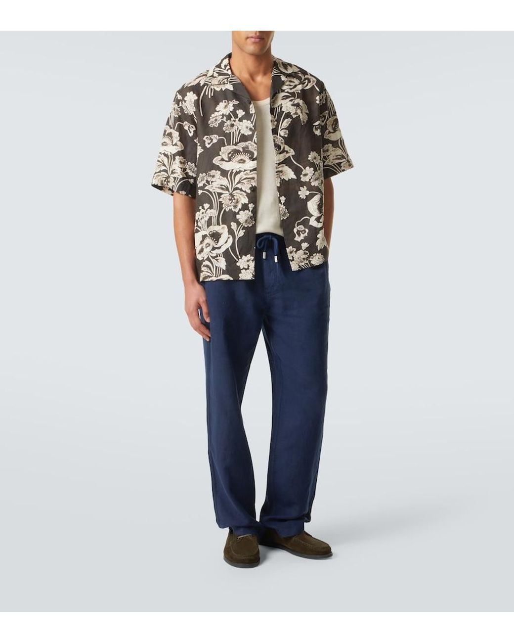 Vilebrequin Blue Pacha Linen Pants for men