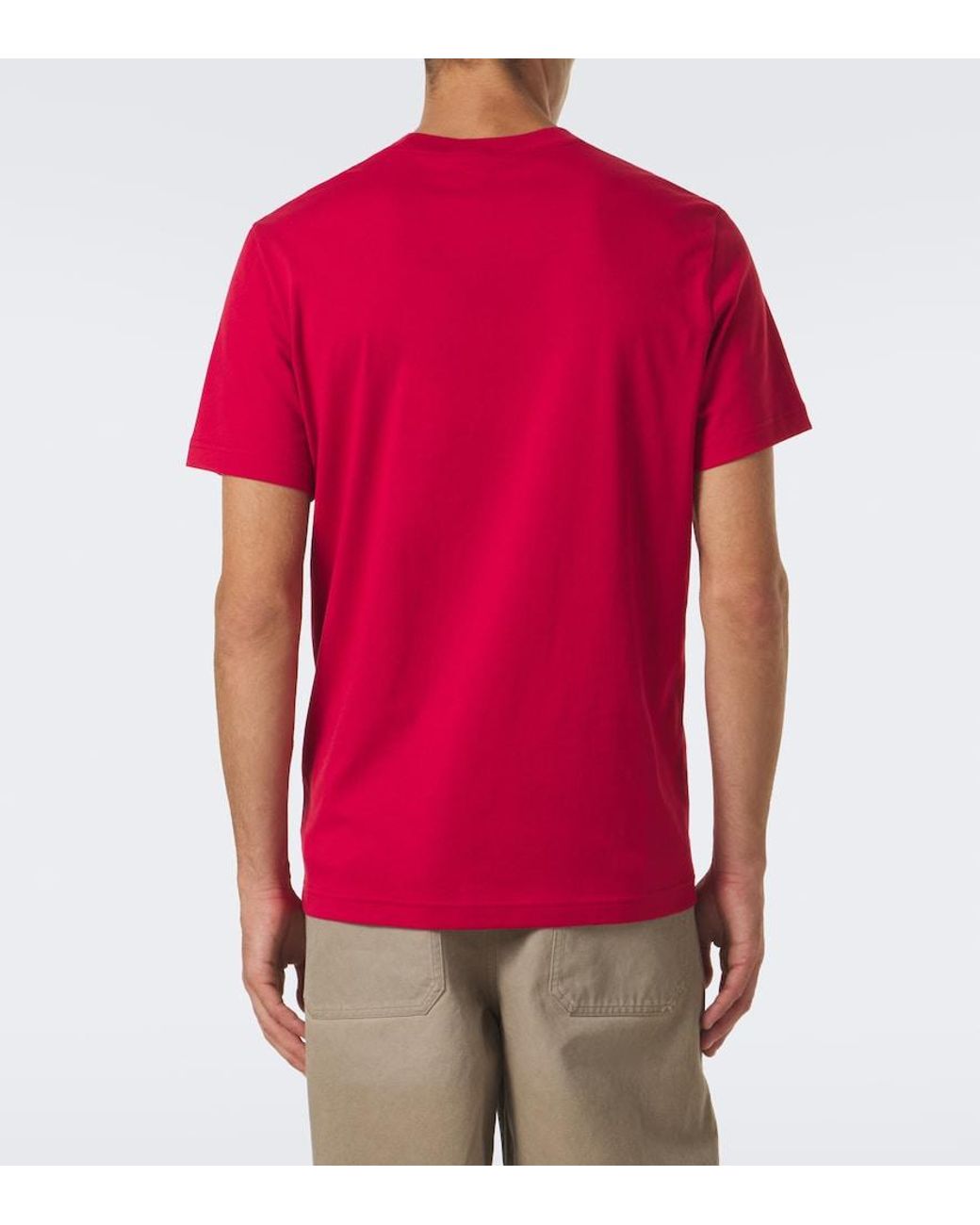 Moncler Red Cotton Jersey T-Shirt for men
