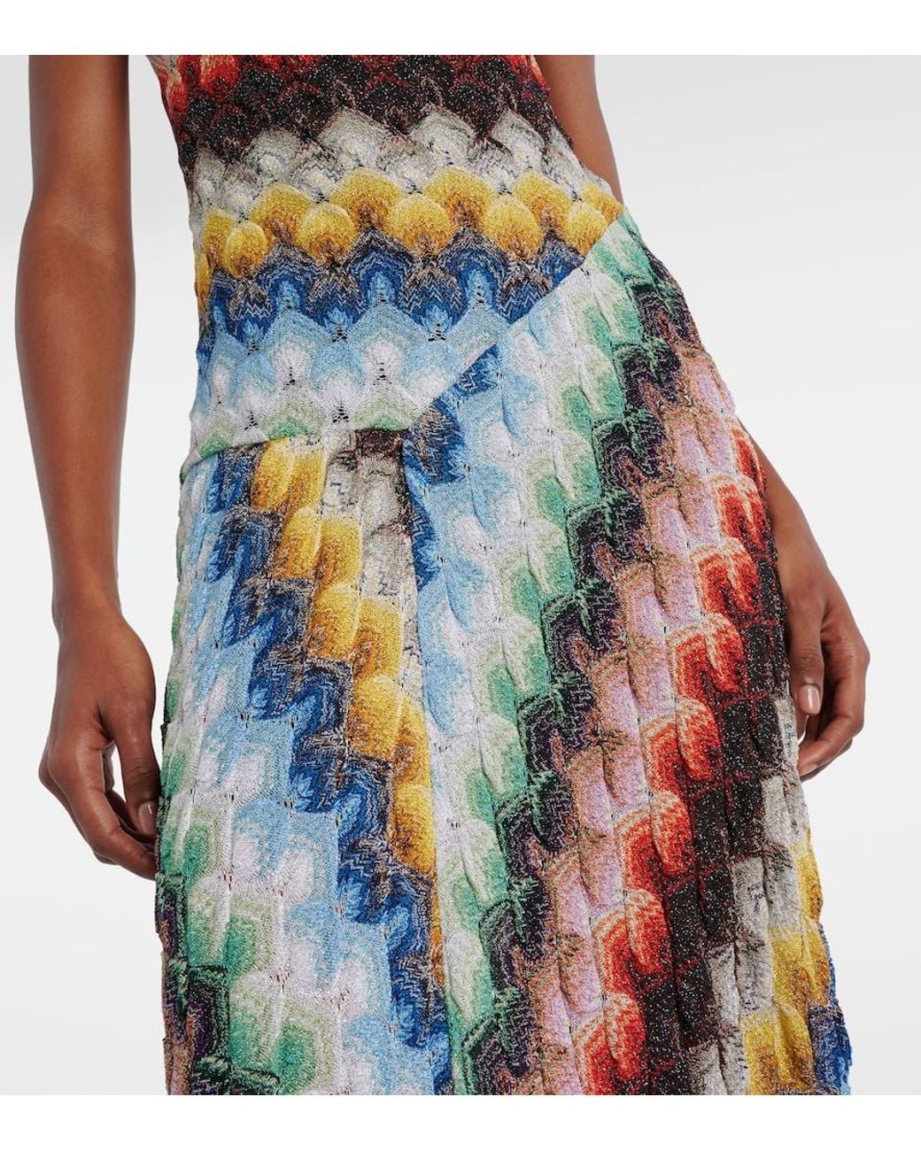 Missoni White Open-Back Lame Maxi Dress