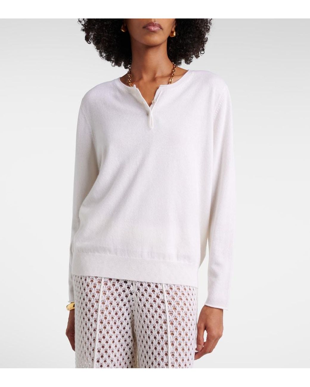 Jardin Des Orangers White Cashmere Sweater