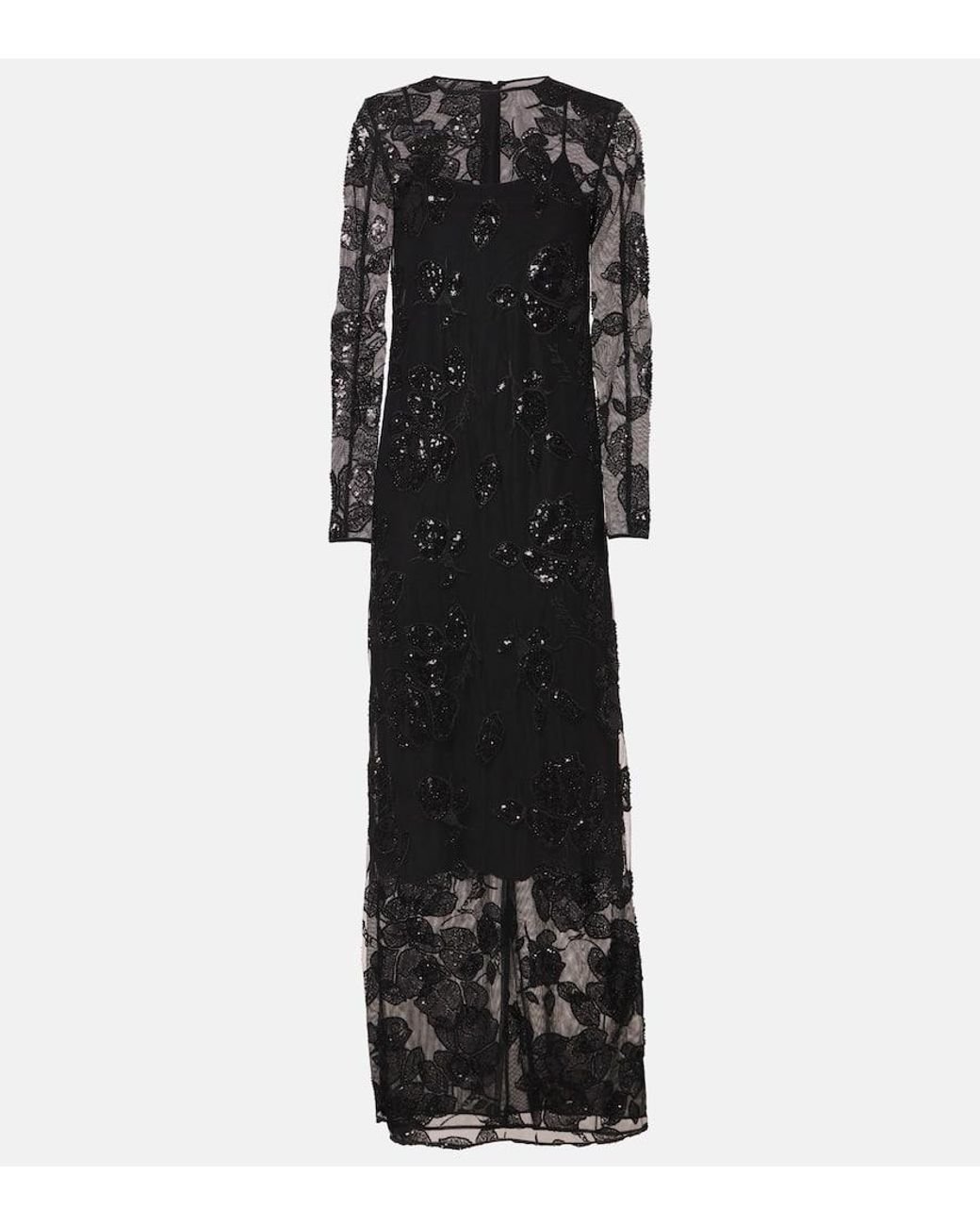 ROTATE BIRGER CHRISTENSEN Embellished Mesh Maxi Dress in