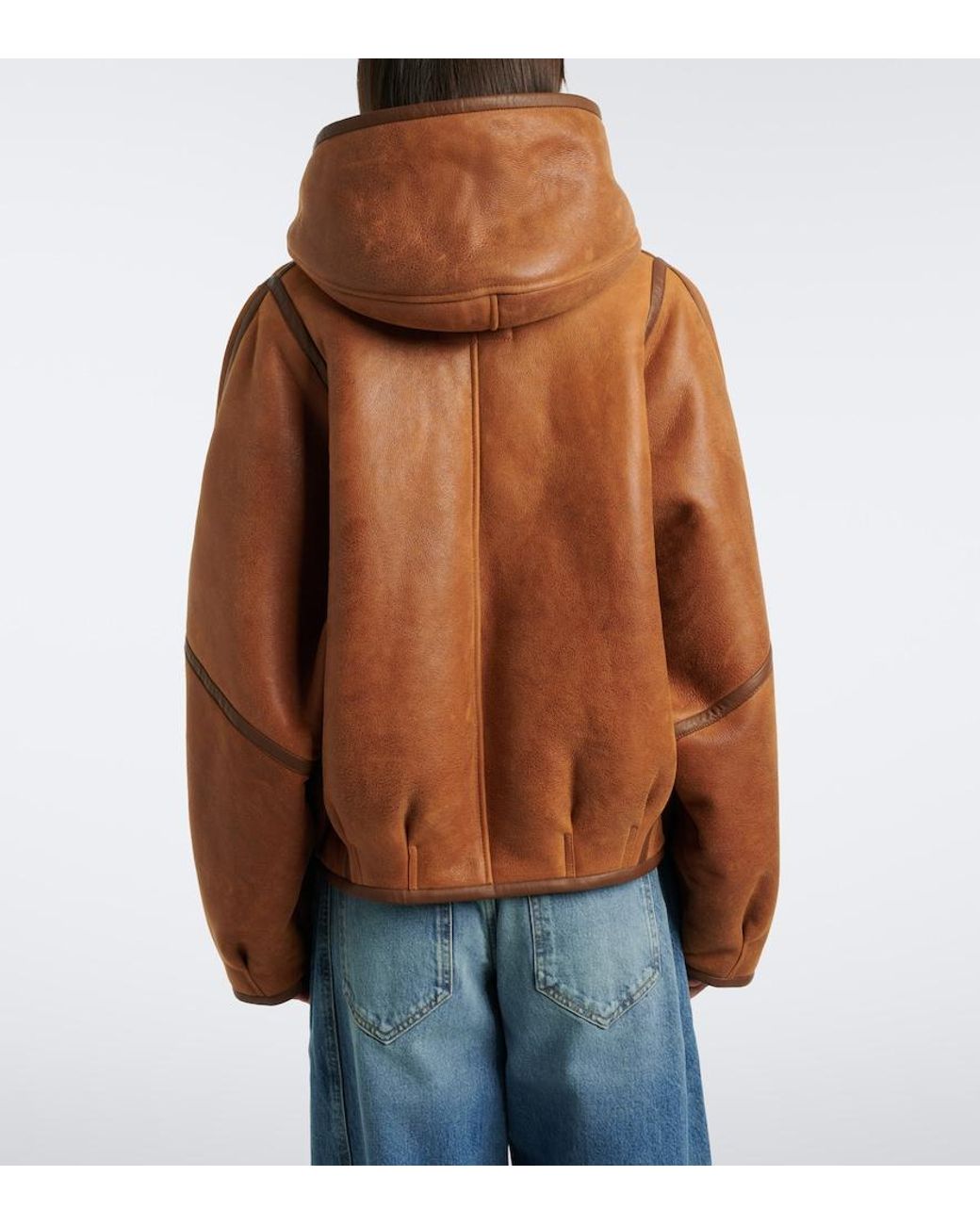 Isabel Marant Brown Amiel Hooded Leather Jacket
