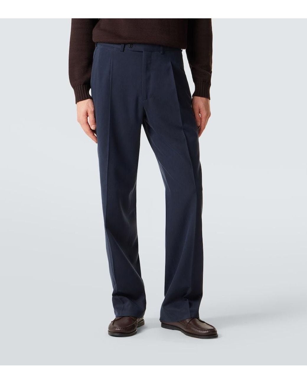 Saman Amel Weite Hose Amo Aus Seide in Blue für Herren
