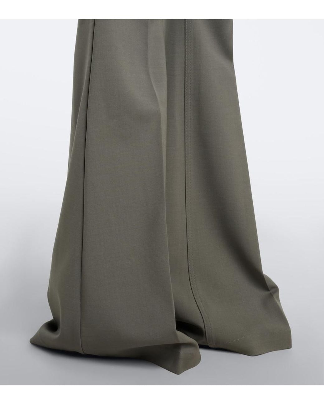 Rick Owens Gray Bolan High-Rise Wool-Blend Flared Pants