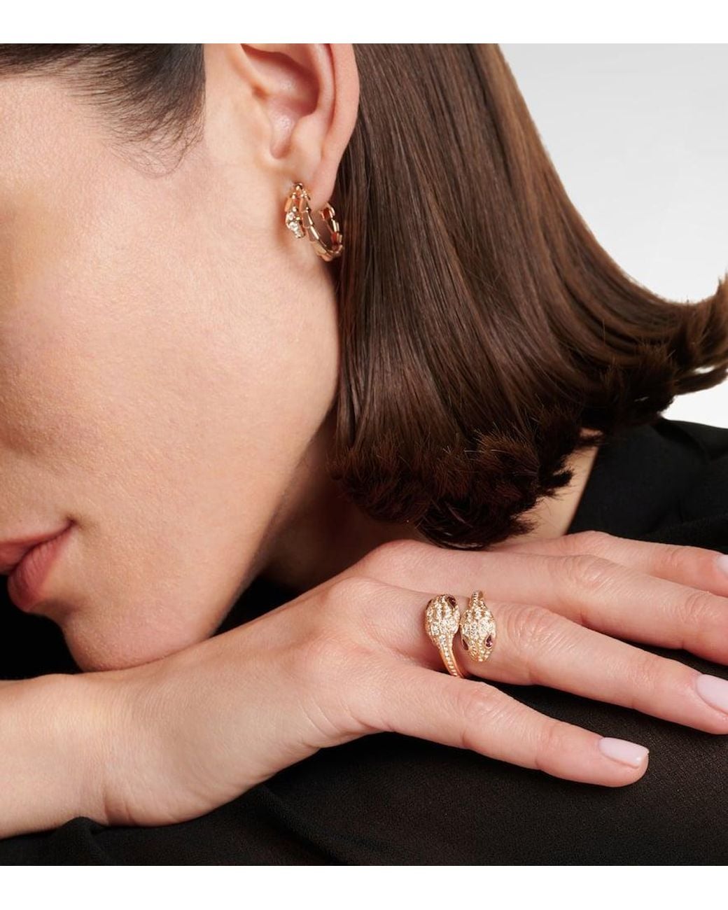 BVLGARI Pink Ring Serpenti Seduttori Aus 18Kt Rosegold (750/1000) Mit Diamanten Und Rubellit