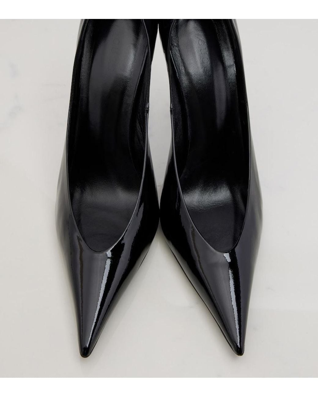 Gucci Black Sharp Patent Leather Pumps