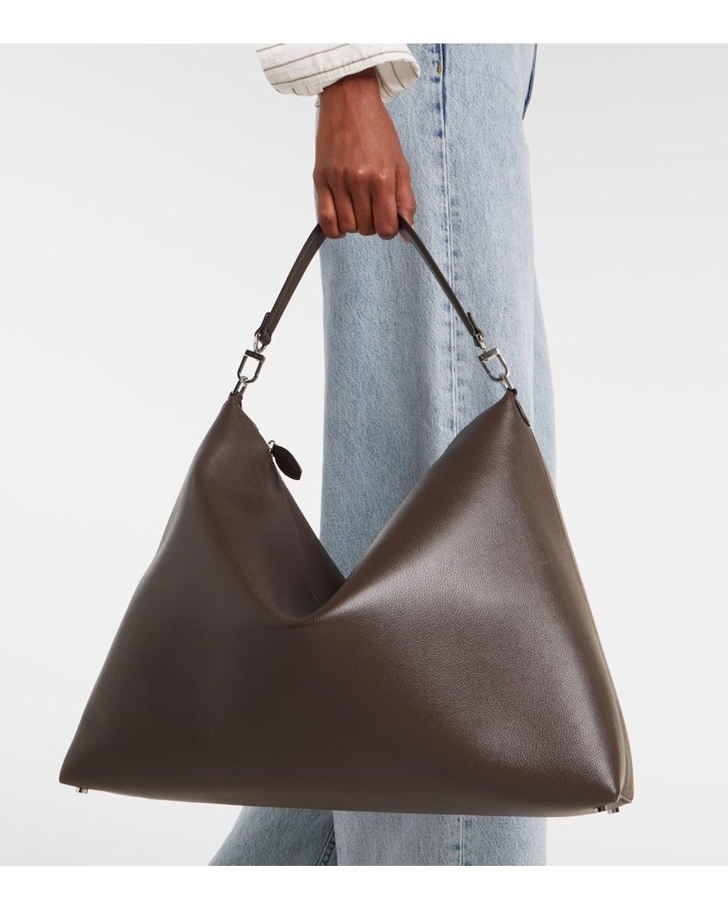 Totême  Black Bevel Leather Tote Bag