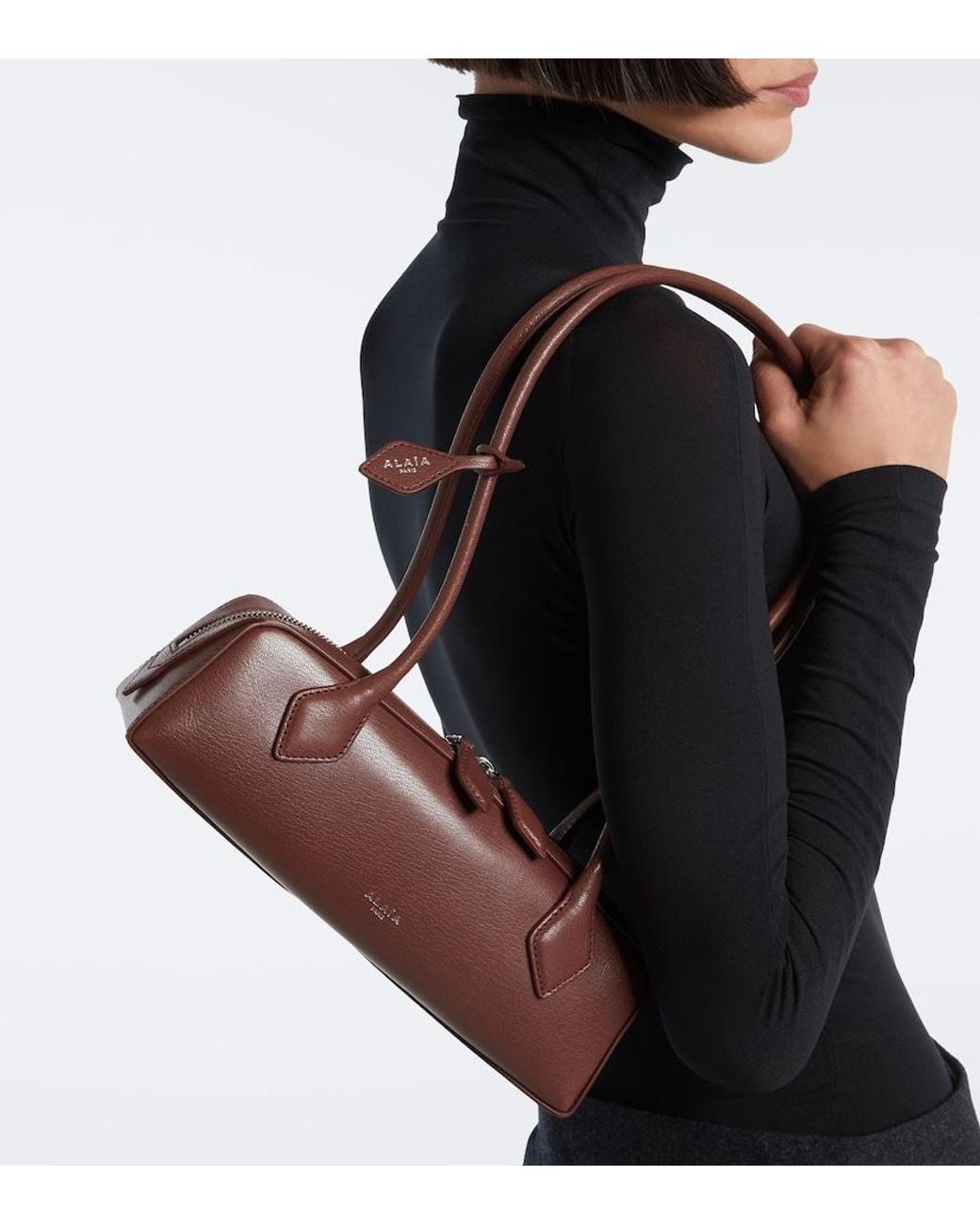 Alaïa Brown Le Teckel Small Leather Shoulder Bag