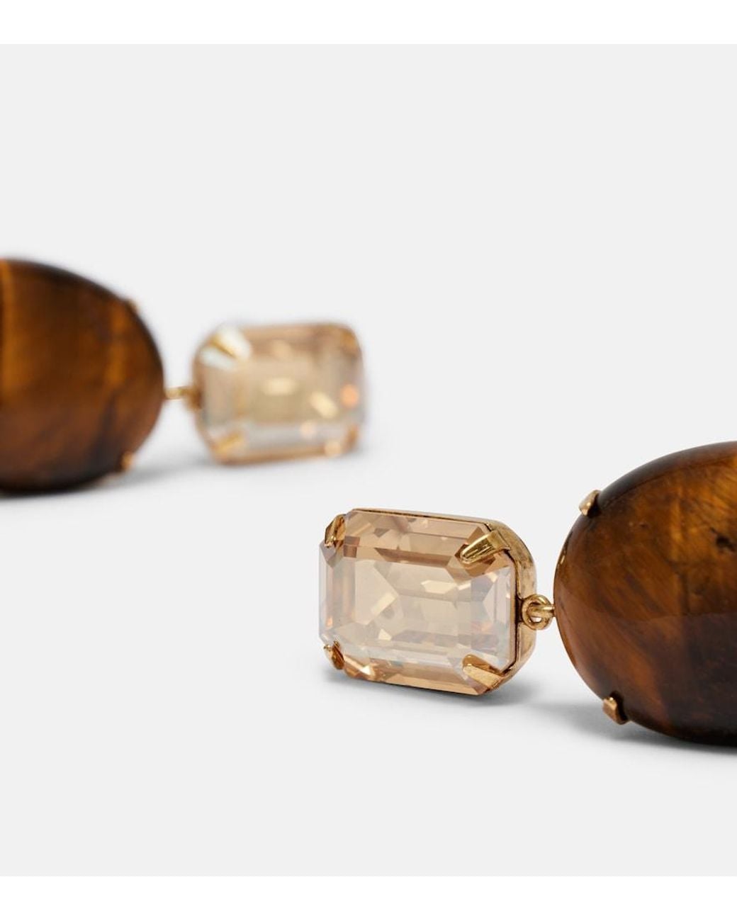 Jennifer Behr Brown Xiomara Embellished-Plated Earrings