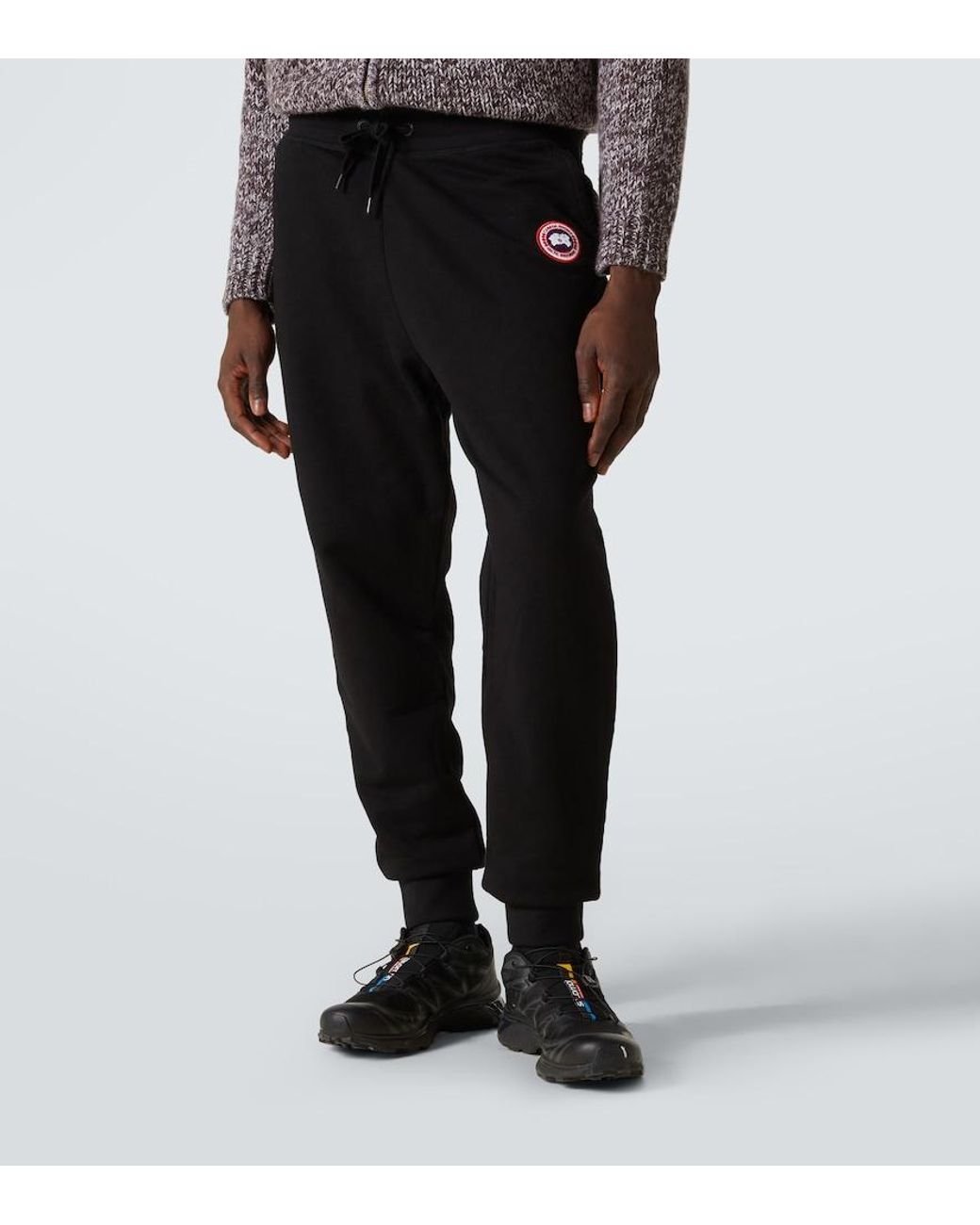Canada Goose Black Huron Cotton Sweatpants for men