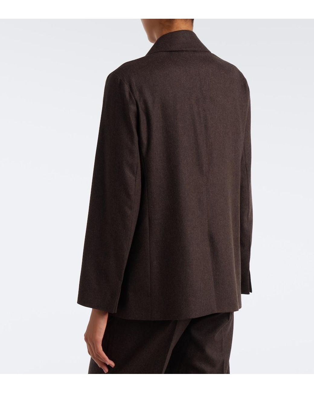 Max Mara Brown Double-Breasted Wool Blazer