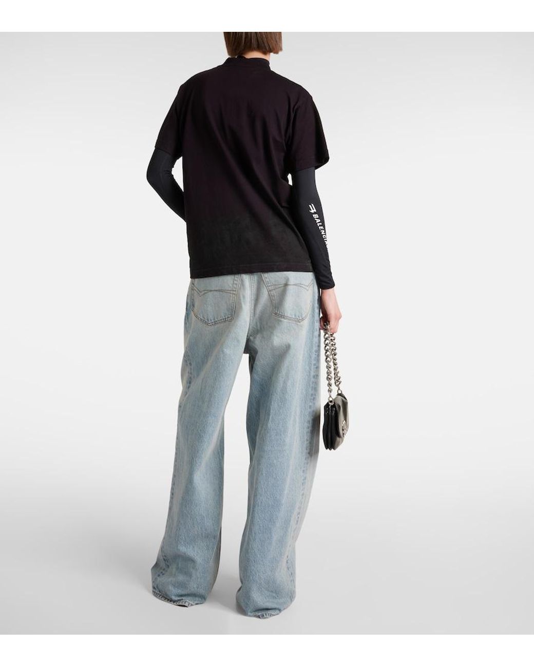 Balenciaga Black Metal Bb Stencil T-Shirt Oversized