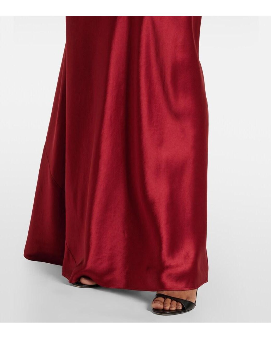 Vince Red Satin Maxi Skirt
