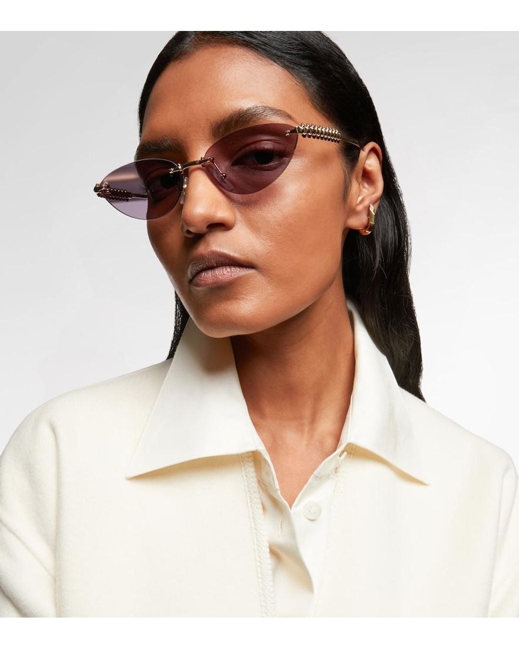 Cartier Purple Clash De Cartier Cat-Eye Sunglasses