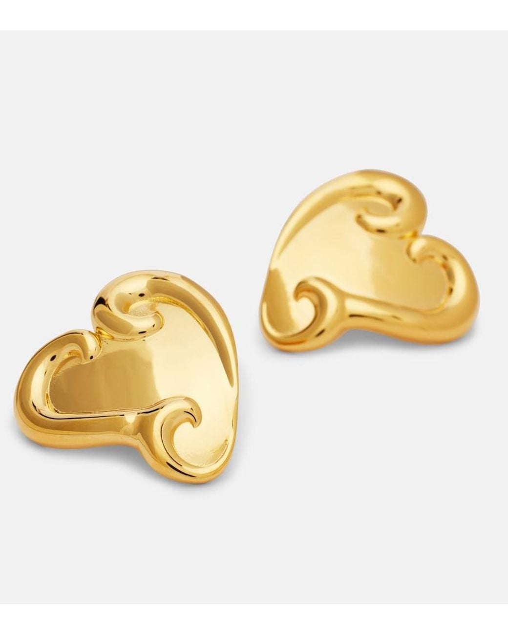 Oscar de la Renta Metallic Swirl Heart Clip-On Earrings