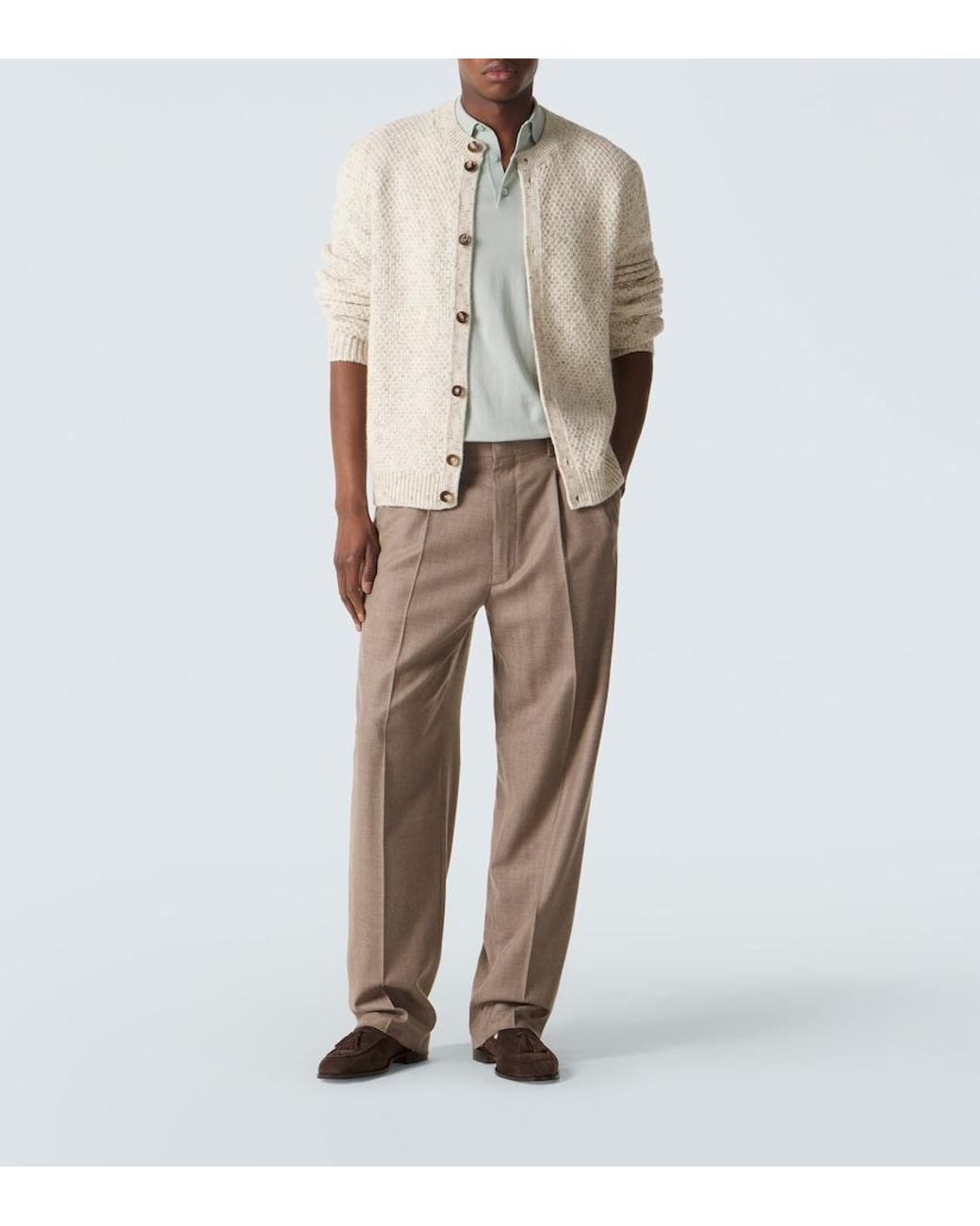 Loro Piana White Cotton Polo Shirt for men