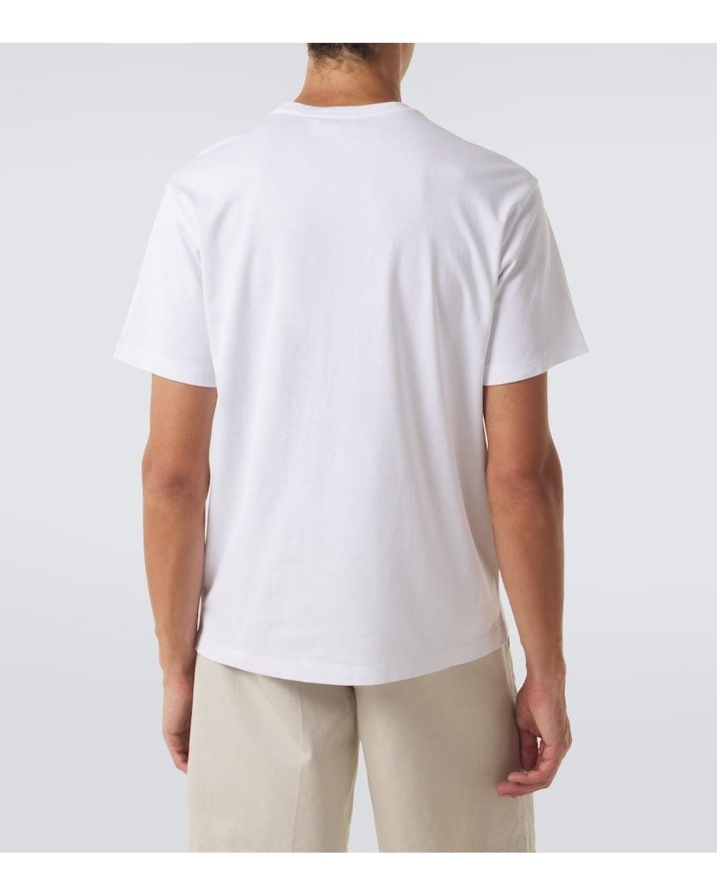 Prada White Logo Cotton Jersey T-Shirt for men