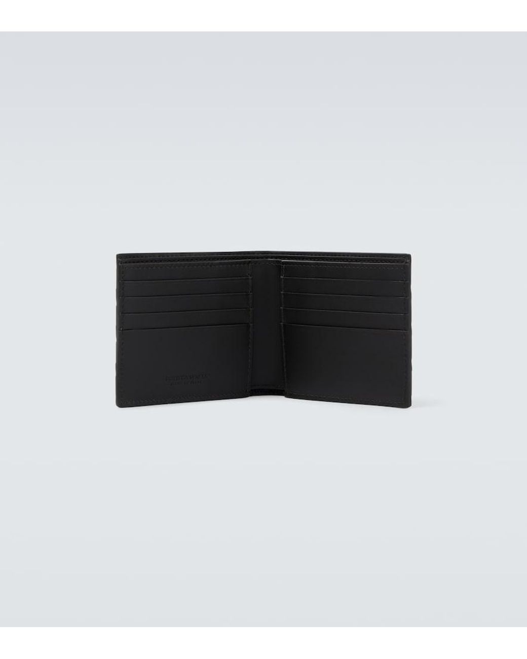 Bottega Veneta Black Intrecciato Leather Wallet for men