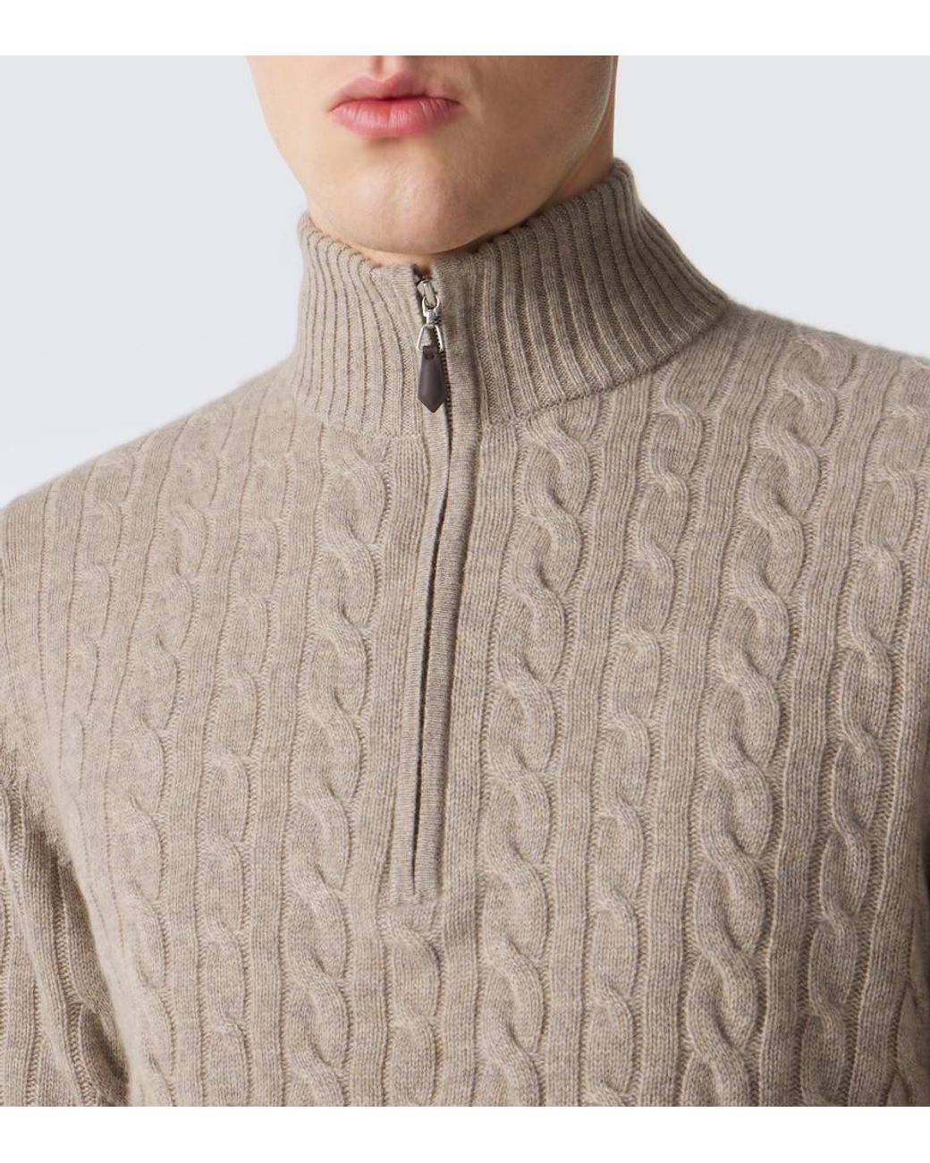 arch4 Gray Thames Cable-Knit Cashmere Sweater for men