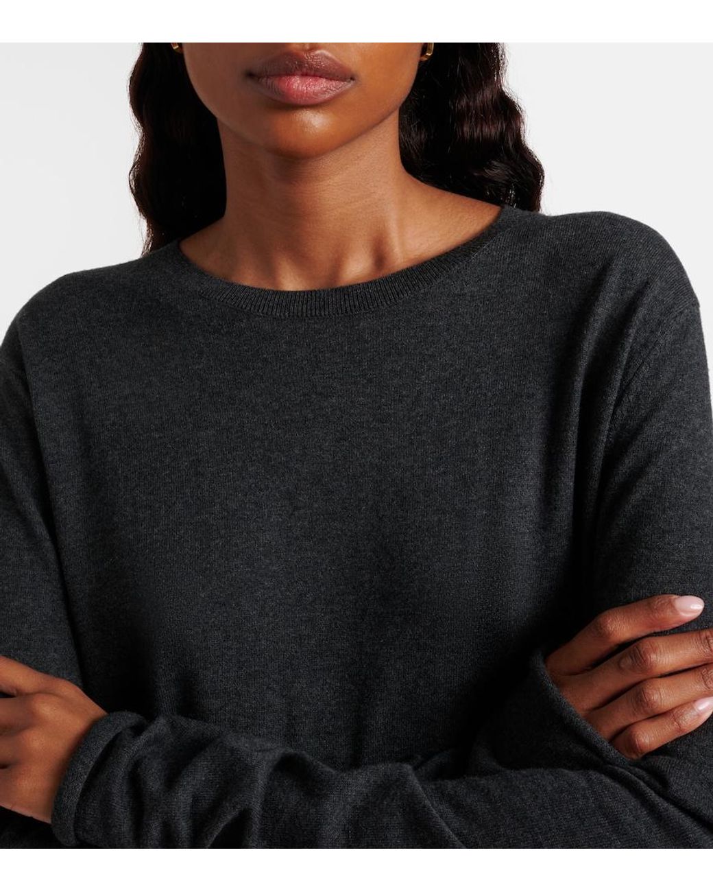 Lisa Yang Blue Maurie Cotton And Cashmere Sweater