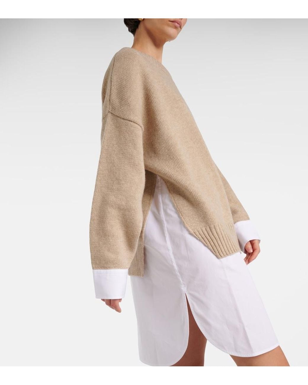 Stella McCartney Natural Layered Virgin Wool Sweater