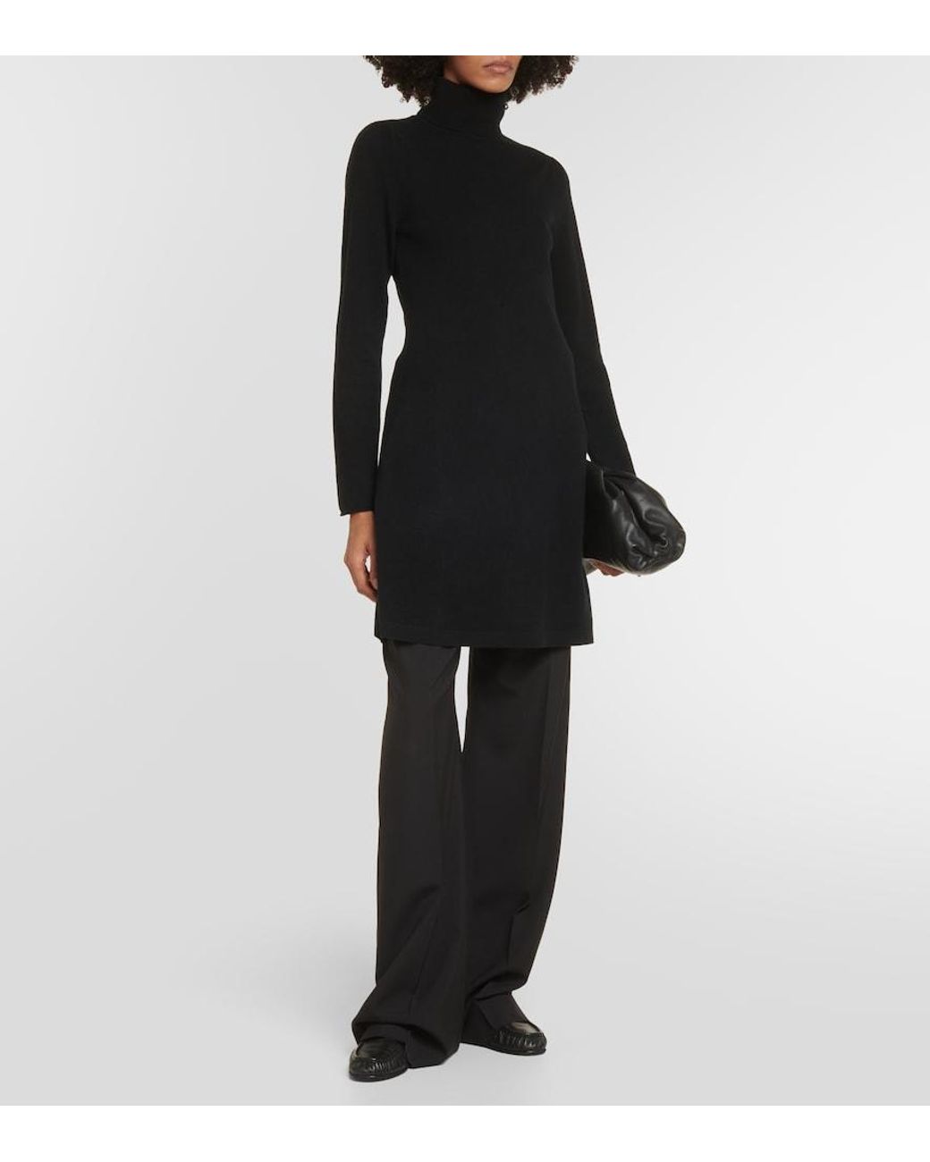 Jardin Des Orangers Black Wool And Cashmere Minidress